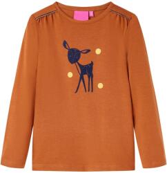 vidaXL Tricou pentru copii cu maneci lungi, coniac, 140 GartenMobel Dekor (13528)