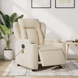 vidaXL Fotoliu electric de masaj rabatabil, crem, textil GartenMobel Dekor (3204479)