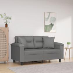 vidaXL Canapea cu 2 locuri, cu perne, gri, 120 cm, microfibra GartenMobel Dekor (3200967) Canapea