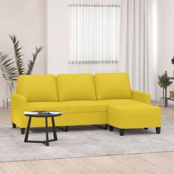 vidaXL Canapea cu 3 locuri si taburet, galben deschis, 180 cm, textil GartenMobel Dekor (3201042) Canapea