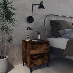 vidaXL Noptiere cu picioare din lemn 2 buc. stejar fumuriu 40x35x50cm GartenMobel Dekor (813129)