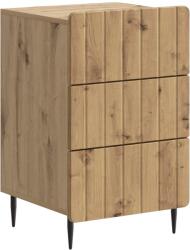 vidaXL Noptiera moderna stejar artizanal cu 3 sertare, 43x41x68 cm (894334)