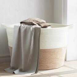 vidaXL Cos de rufe, maro si alb, Ø60x36 cm, bumbac GartenMobel Dekor (358476)