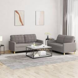 vidaXL Set de canapea cu perne, 2 piese, gri taupe, material textil GartenMobel Dekor (3201281) Canapea