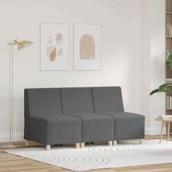 vidaXL Unitate Sofa Modulara Fara Brate 3 pcs Gri închis GartenMobel Dekor (3399821) Canapea