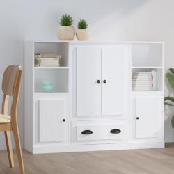 vidaXL Dulapuri înalte, 3 piese, alb, lemn prelucrat GartenMobel Dekor (3185319) Comoda