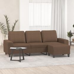 vidaXL Canapea cu 3 locuri cu taburet, maro, 180 cm, material textil GartenMobel Dekor (3201154) Canapea