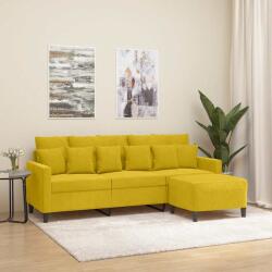 vidaXL Canapea cu 3 locuri si taburet, galben, 180 cm, catifea GartenMobel Dekor (3201113) Canapea