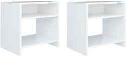 vidaXL Noptiere, 2 buc. , alb, 40 x 30 x 40 cm, PAL GartenMobel Dekor (800010)