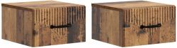 vidaXL Set 2 noptiere suspendate maro, cu sertar, 34, 5 x 33 x 20 cm (898952)