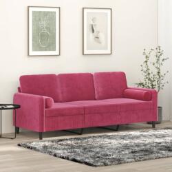 vidaXL Canapea cu 3 locuri cu pernute, rosu vin, 180 cm, catifea GartenMobel Dekor (3200895) Canapea