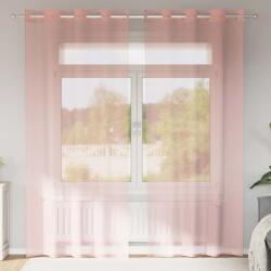 vidaXL Perdele Voile cu Oelii 2 buc Roz 140x245 cm GartenMobel Dekor (4102098)