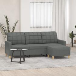 vidaXL Canapea cu 3 locuri si taburet, gri închis, 180 cm, textil GartenMobel Dekor (3201002) Canapea