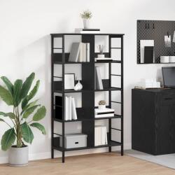 vidaXL Raft pentru carti Stejar Negru 82 x 32 x 144, 5 cm Lemn compozit GartenMobel Dekor (883982) Biblioteca