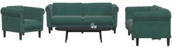 vidaXL Set de canapele, 3 piese, verde închis, catifea GartenMobel Dekor (3209211) Canapea