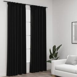 vidaXL Draperii opace aspect in, carlige, 2 buc. , antracit, 140x225 cm GartenMobel Dekor (321165)