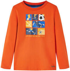 vidaXL Tricou de copii cu maneci lungi, portocaliu, 128 GartenMobel Dekor (12707)