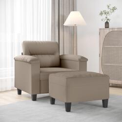 vidaXL Fotoliu canapea cu taburet, gri taupe, 60 cm, microfibra GartenMobel Dekor (3201225) Canapea