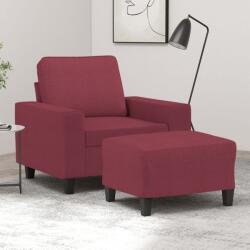 vidaXL Fotoliu canapea cu taburet, rosu vin, 60 cm, material textil GartenMobel Dekor (3201149) Canapea