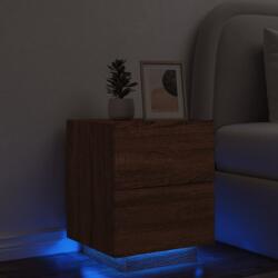 vidaXL Noptiera cu lumini LED, stejar maro, lemn prelucrat GartenMobel Dekor (836747)