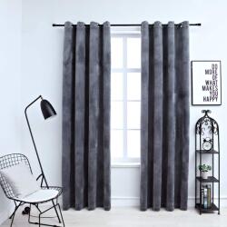 vidaXL Draperii opace cu inele, 2 buc. , antracit, 140x225 cm, catifea GartenMobel Dekor (134497)