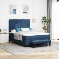 vidaXL Pat cu arcuri cu headboard albastru 160 x 200 cm tesatura GartenMobel Dekor (3344008)