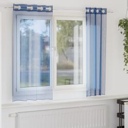 vidaXL Perdele Voile cu Oelii 2 buc Albastru Regal GartenMobel Dekor (4102113)