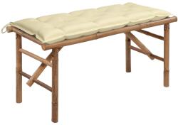 vidaXL Banca de gradina pliabila cu perna, 118 cm, bambus GartenMobel Dekor (3063866)