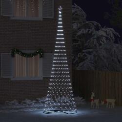vidaXL Brad de Craciun LED cu 555 LED cu suport Alb rece 500 cm Metal GartenMobel Dekor (42018796)