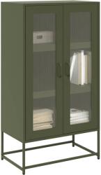 vidaXL Dulap înalt, verde masliniu, 68x39x123 cm, otel GartenMobel Dekor (853360) Comoda