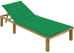 vidaXL Sezlong cu perna verde, lemn de pin tratat GartenMobel Dekor (3065824)