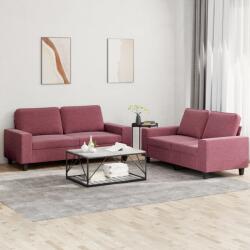 vidaXL Set de canapea, 2 piese, rosu vin, material textil GartenMobel Dekor (3201888) Canapea