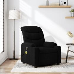 vidaXL Fotoliu de masaj rabatabil, negru, material textil GartenMobel Dekor (374158)