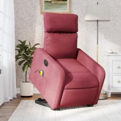 vidaXL Fotoliu de masaj electric rabatabil cu ridicare rosu vin textil GartenMobel Dekor (3206729)