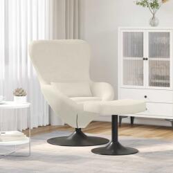 vidaXL Scaun Egg cu Taburet Crem 63 x 73 x 90 cm Catifea GartenMobel Dekor (42002753)