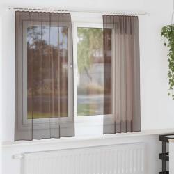 vidaXL Perdele Voile cu buzunare pentru bare 2 buc Maro GartenMobel Dekor (4102172)