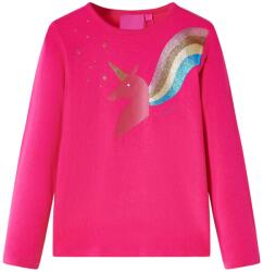 vidaXL Tricou pentru copii cu maneci lungi, roz aprins, 104 GartenMobel Dekor (14295)