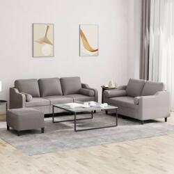 vidaXL Set de canapele cu perne, 3 piese, gri taupe, textil GartenMobel Dekor (3201865) Canapea