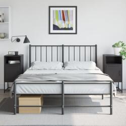 vidaXL Noptiere, 2 buc. , negru, 36x39x78 cm, otel GartenMobel Dekor (846567)