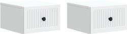 vidaXL Set 2 noptiere suspendate cu sertar, albe, 33 x 34, 5 x 20 cm (897916)