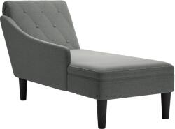 vidaXL Sezlong cu perna si cotiera dreapta, gri închis, textil GartenMobel Dekor (4009844)