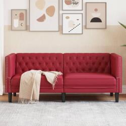 vidaXL Canapea Chesterfield cu 2 locuri, rosu vin, piele ecologica GartenMobel Dekor (372663) Canapea