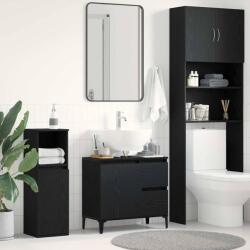 vidaXL Dulap de Baie cu usa Stejar Negru 65 x 33 x 60 cm Lemn compozit GartenMobel Dekor (862812)