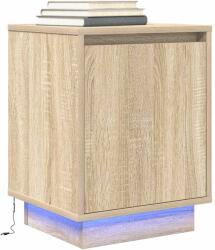 vidaXL Noptiera cu lumini LED Stejar Sonoma 38x34x50 cm GartenMobel Dekor (861269)