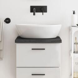 vidaXL Blat de baie, gri închis, 40x30x(2-4) cm, lemn masiv tratat GartenMobel Dekor (3156186)