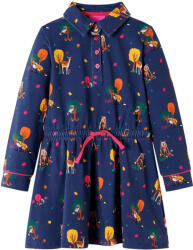 vidaXL Rochie de copii cu maneci lungi si snur bleumarin 128 GartenMobel Dekor (13962)