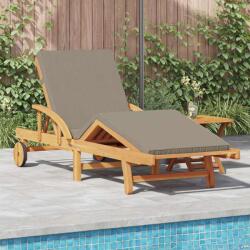 vidaXL Sezlong Gri taupe 200 x 67 x 84 cm Lemn Solid de Acacia GartenMobel Dekor (4105530)