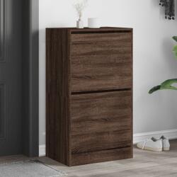 vidaXL Dulap de pantofi 2 sertare rabatabile, stejar maro, 60x42x108cm GartenMobel Dekor (3214391) Pantofar