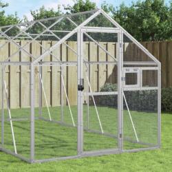 vidaXL Voliera de pasari, argintiu, 1, 79x8x1, 85 m, aluminiu GartenMobel Dekor (3155799)