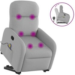 vidaXL Scaun de masaj în picioare, înclinat, tesatura gri nor GartenMobel Dekor (3302991)